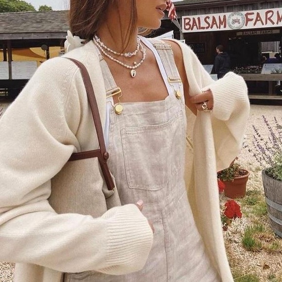 We Wore What Linen Overalls in Natural - M - Picture 1 of 8